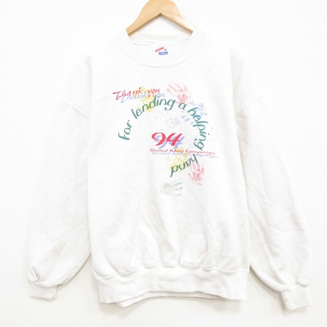 ジャージーズ 90s 長袖スウェット ハンド ホワイト XL | 古着