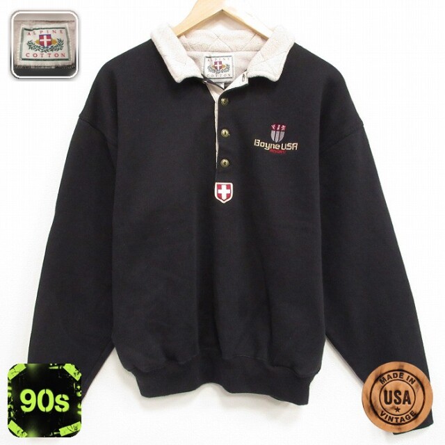 【50%OFF】90s 長袖スウェット Boyne ブラック L | 古着