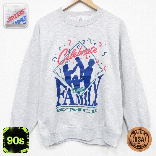 【50%OFF】ジャージーズ 90s 長袖スウェット ファミリー グレー M | 古着