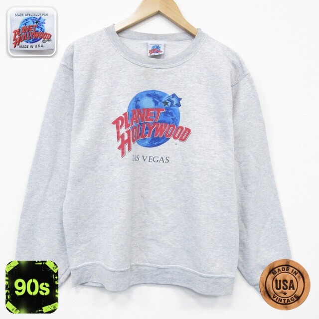 【50%OFF】プラネットハリウッド 90s 長袖スウェット 霜降り グレー M | 古着