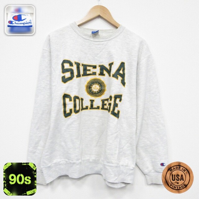 【50%OFF】チャンピオン 90s 長袖スウェット SIENA カレッジ グレー XL | 古着