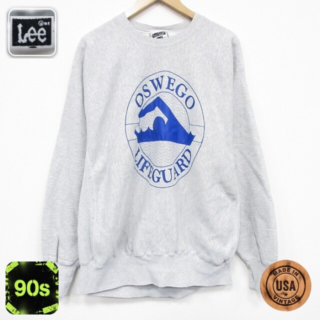 【50%OFF】リー 90s 長袖スウェット OSWEGO グレー XL | 古着