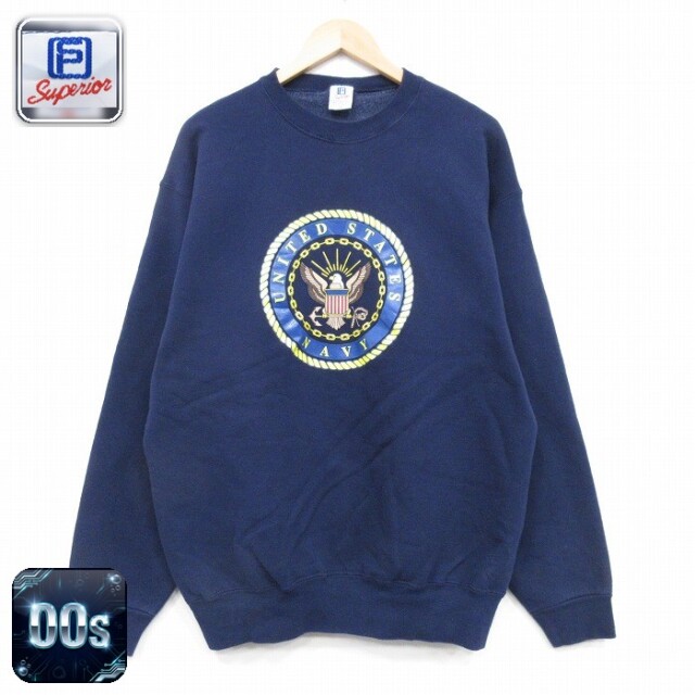 【50%OFF】00s 長袖スウェット ミリタリー ネイビー L | 古着