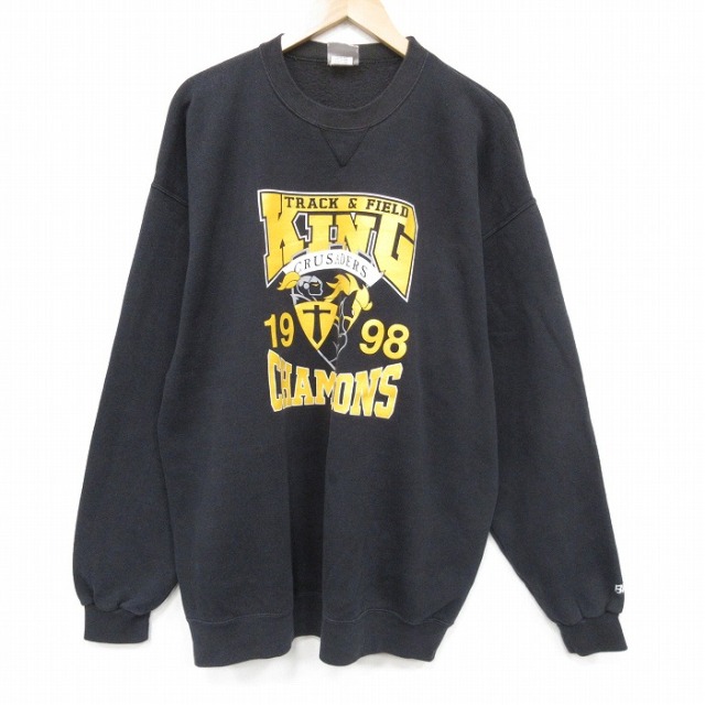 90s 長袖スウェット 騎士 ブラック XL | 古着