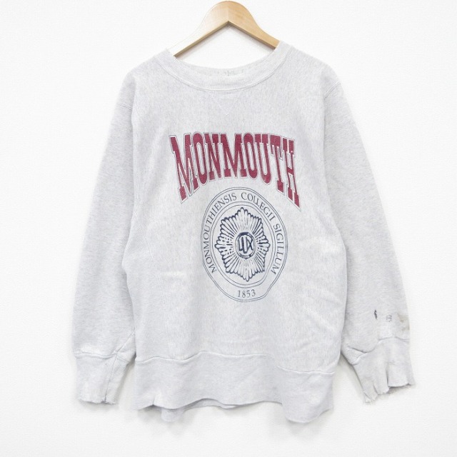 MONMOUTH 90s 長袖スウェット カレッジ グレー L | 古着