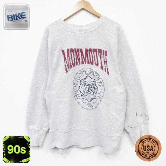 【50%OFF】MONMOUTH 90s 長袖スウェット カレッジ グレー L | 古着