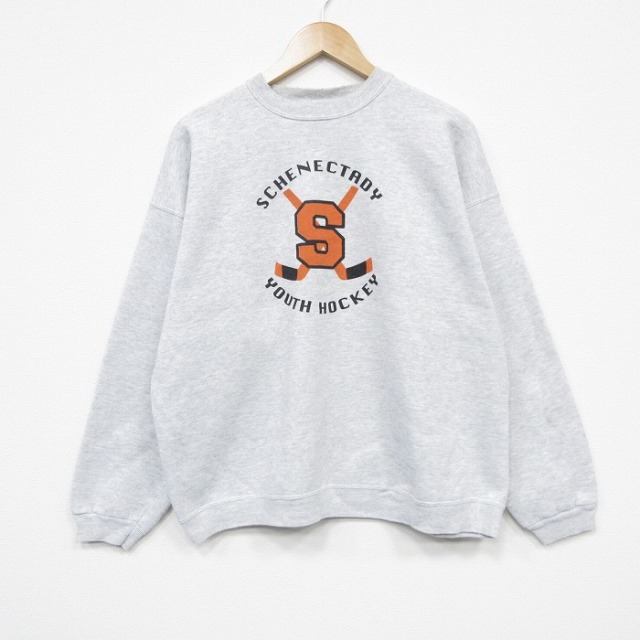 ヘインズ 90s 長袖スウェット ユースホッケー グレー XL | 古着