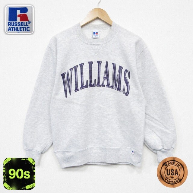【50%OFF】ラッセル 90s 長袖スウェット WILLIAMS グレー S | 古着
