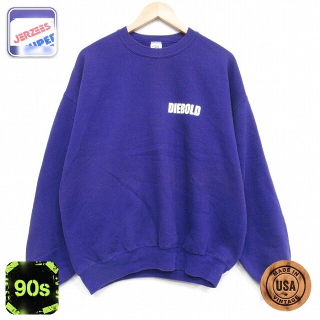 【50%OFF】ジャージーズ 90s 長袖スウェット DIEBOLD パープル XL | 古着