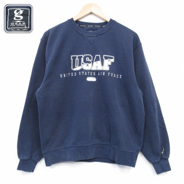 【50%OFF】ミリタリー 長袖スウェット USAF ネイビー L | 古着
