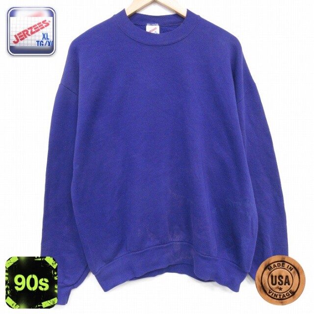 【50%OFF】ジャージーズ 90s 長袖スウェット 青紫 L | 古着