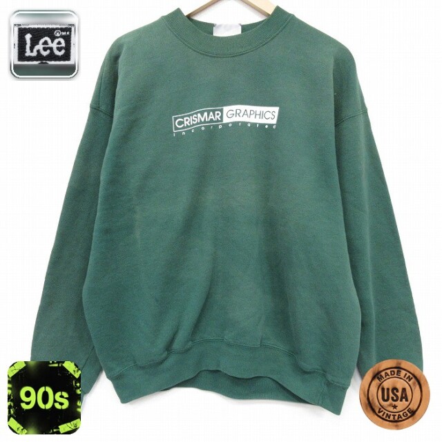 リー 90s 長袖スウェット CRISMAR ライトグリーン XL | 古着