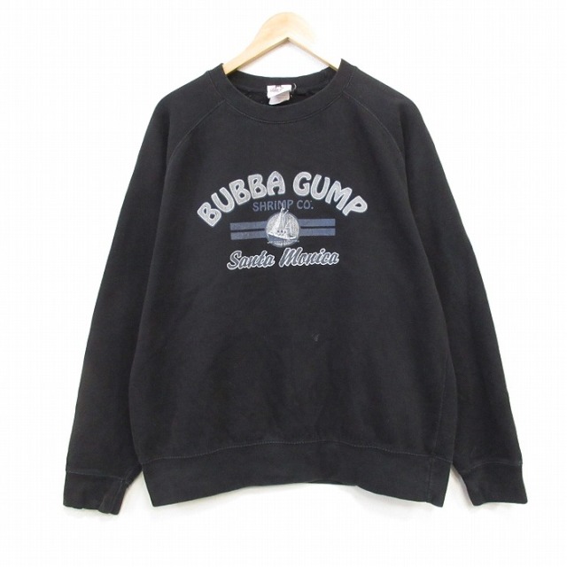 00s ラグランスウェット BUBBA ブラック XL | 古着