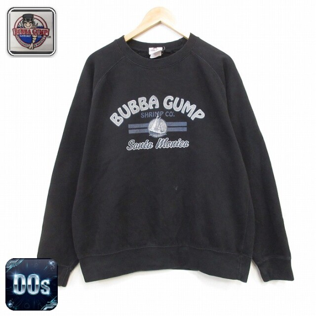 【50%OFF】00s ラグランスウェット BUBBA ブラック XL | 古着