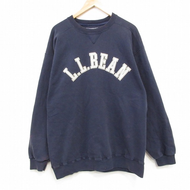 【50%OFF】エルエルビーン 00s 長袖スウェット ビッグロゴ ネイビー XL | 古着