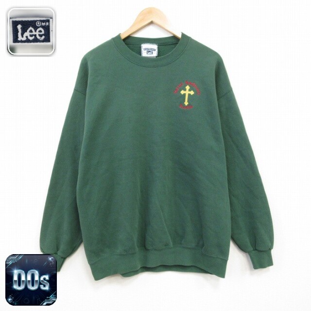 【50%OFF】リー 00s 長袖スウェット 十字架 グリーン L | 古着