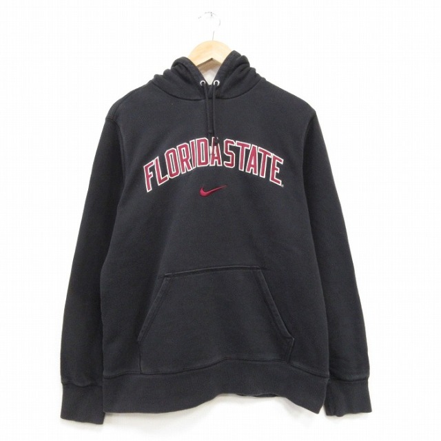 L★古着 ナイキ NIKE 長袖 スウェット パーカー メンズ フロリダ 黒 25dec19