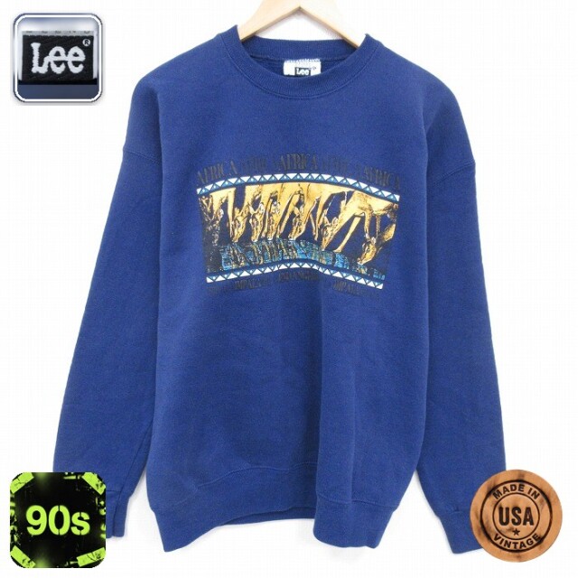 【50%OFF】リー 90s 長袖スウェット シカ ネイビー L | 古着
