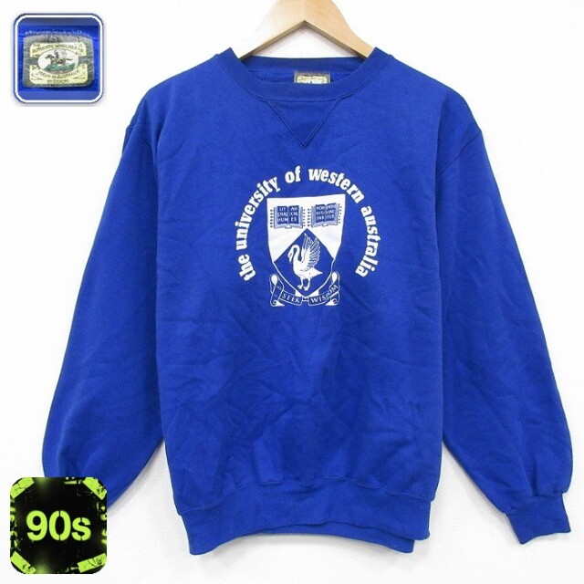 90s 長袖スウェット SEEK ブルー L | 古着