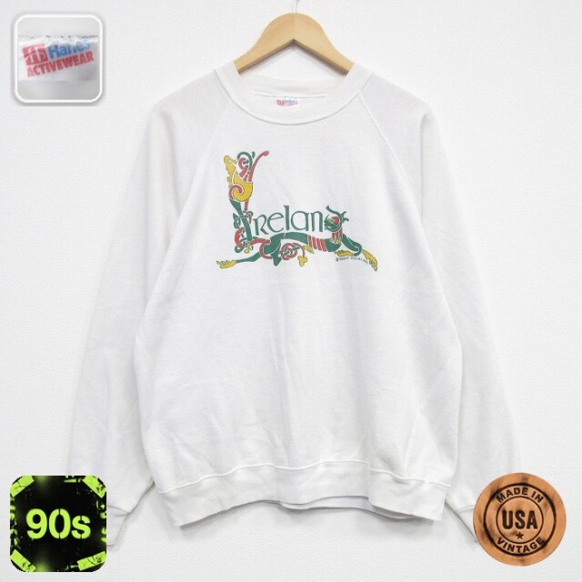 【50%OFF】ヘインズ 90s 長袖スウェット アイルランド ホワイト L | 古着