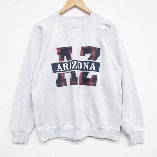 90s ラグラン長袖スウェット 霜降り グレー M | 古着