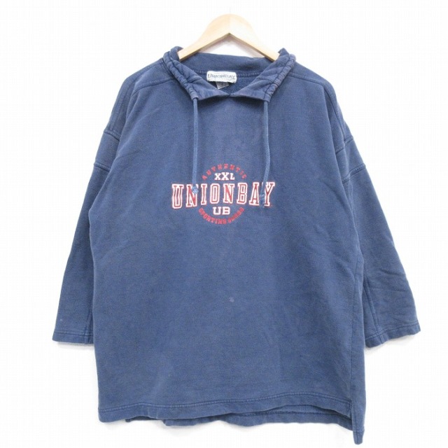 ユニオンベイ 00s 長袖スウェット ビッグロゴ ネイビー XL | 古着