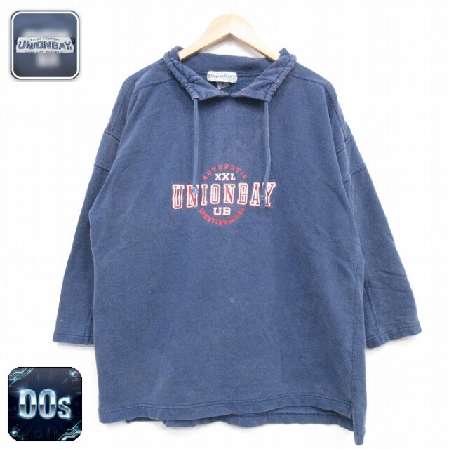 【50%OFF】ユニオンベイ 00s 長袖スウェット ビッグロゴ ネイビー XL | 古着