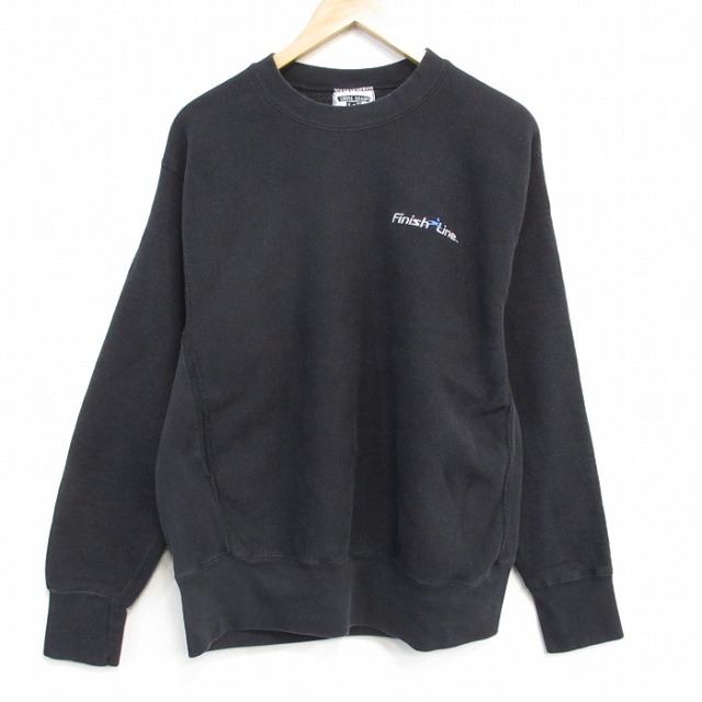 【20%OFF】XL★古着 リー Lee 長袖 スウェット メンズ 90年代 90s Finish Line クルーネック USA製 黒 25dec24