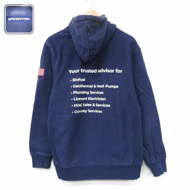 【50%OFF】長袖スウェットパーカー メッセージ ネイビー L | 古着