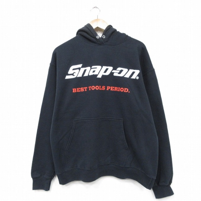 XL★古着 長袖 スウェット パーカー メンズ 00年代 00s スナップオン 黒 25dec25