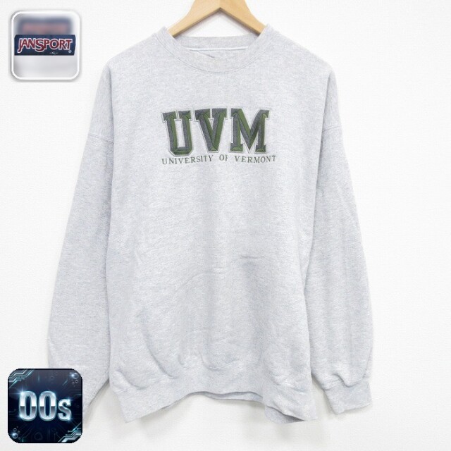 【50%OFF】ジャンスポーツ 00s 長袖スウェット UVM刺繍 グレー XL | 古着