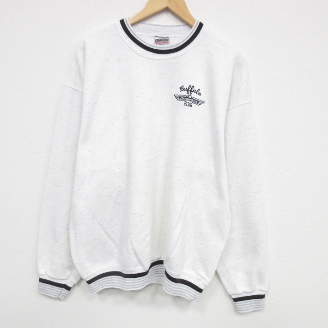 XL★古着 オニータ ONEITA 長袖 スウェット メンズ 90年代 90s サンダーバードクラブ クルーネック USA製 白 霜降り 25dec25