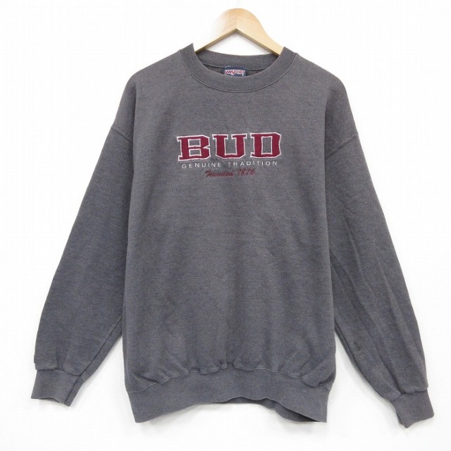 ジャンスポーツ 00s 長袖スウェット BUD刺繍 グレー XL | 古着