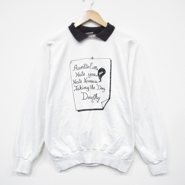 【20%OFF】90s 長袖スウェット メッセージ ホワイト L | 古着