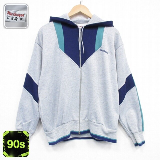 【50%OFF】ハーフジップスウェット ワンポイントロゴ グレー L | 古着