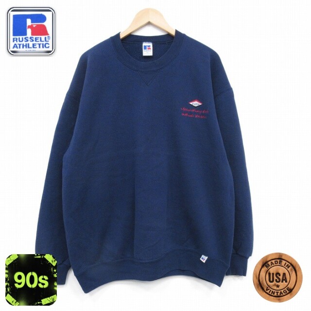 【50%OFF】ラッセル 90s 長袖スウェット DANA ネイビー XL | 古着