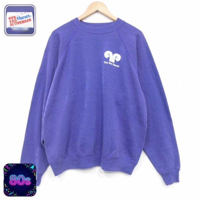 【50%OFF】ヘインズ 80s 長袖スウェット The Sea Ranch パープル XL | 古着
