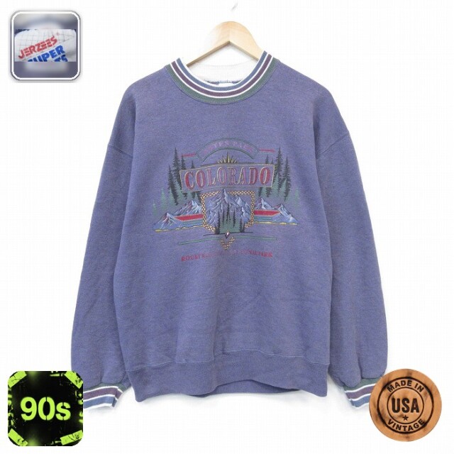 【50%OFF】ジャージーズ 90s 長袖スウェット コロラド パープル L | 古着