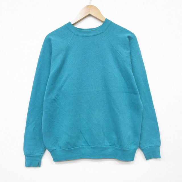 【20%OFF】90s ラグランスウェット 青緑 L | 古着