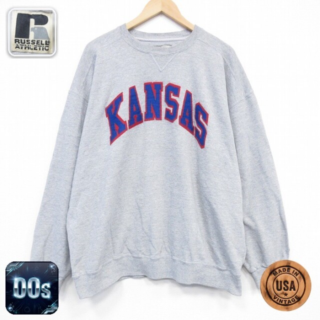 【50%OFF】ラッセル 00s 長袖スウェット カンザス グレー XL | 古着