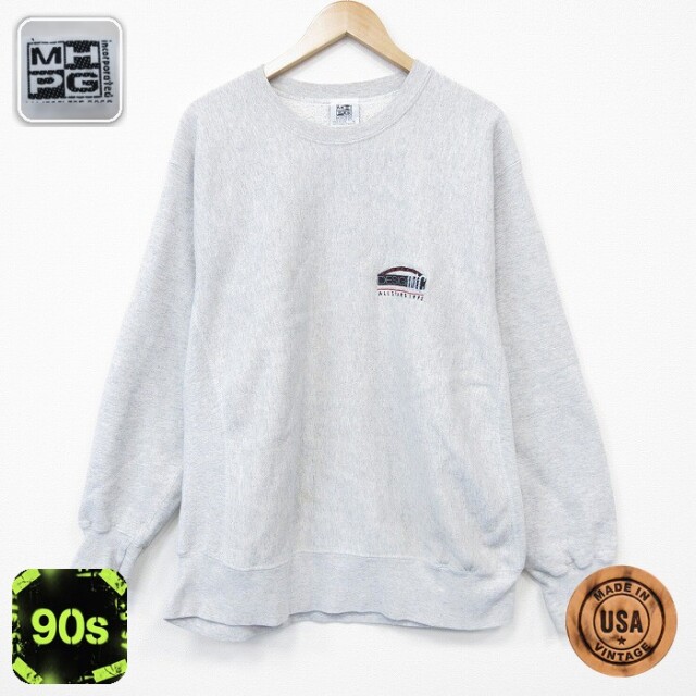 【50%OFF】90s 長袖スウェット DESIGNS 霜降りグレー XL | 古着