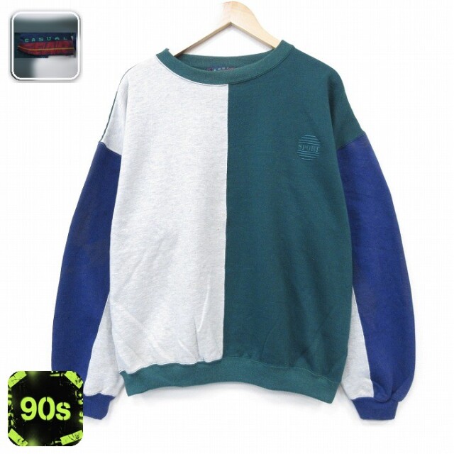 90s 長袖スウェット SPORT グリーン XL | 古着