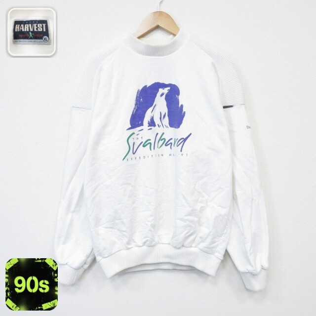 【50%OFF】90s 長袖トップス モックネック ホワイト L | 古着