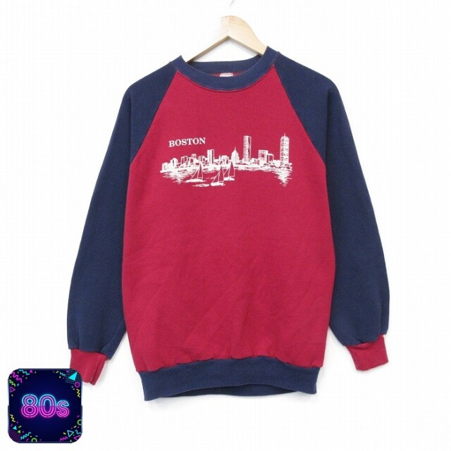 【50%OFF】80s 長袖スウェット ボストン バーガンディ S | 古着
