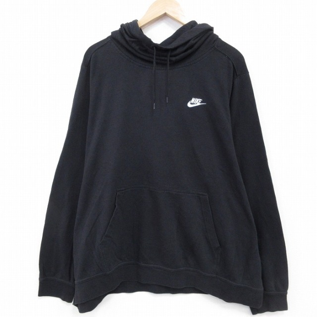 【20%OFF】ナイキ 長袖スウェットパーカー ワンポイントロゴ ブラック XL | 古着
