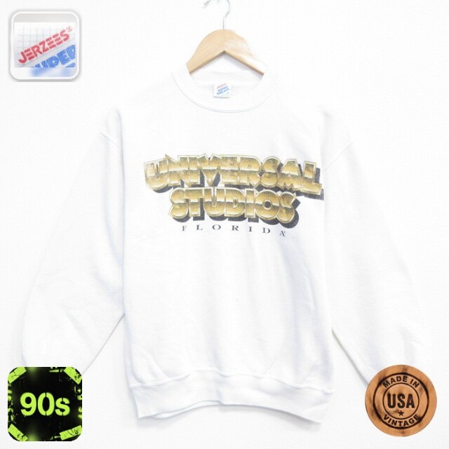 【50%OFF】ジャージーズ 90s 長袖スウェット ユニバーサルスタジオ ホワイト M | 古着