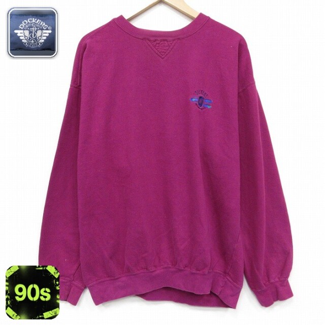【50%OFF】ドッカーズ 90s 長袖スウェット ワンポイントロゴ パープル XL | 古着