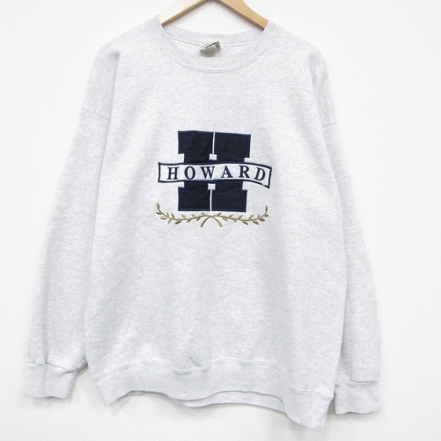 90s 長袖スウェット HOWARD刺繍 グレー XL | 古着