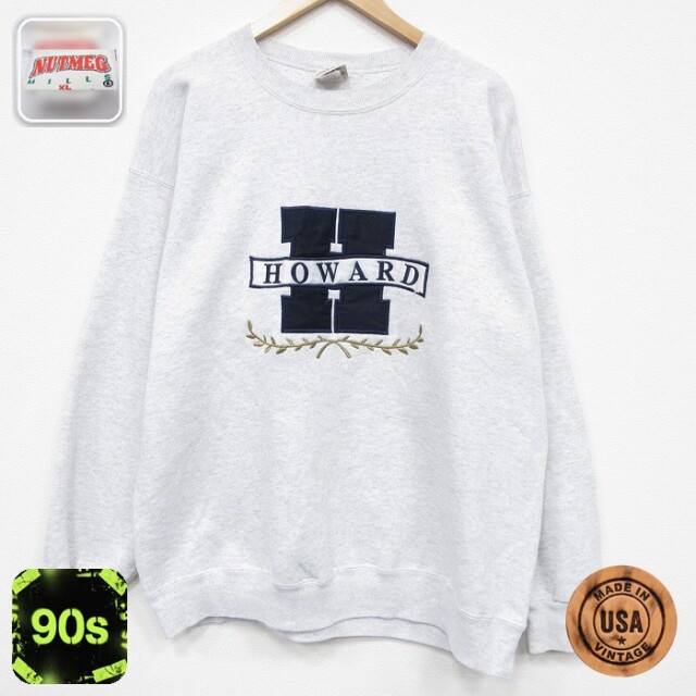 【50%OFF】90s 長袖スウェット HOWARD刺繍 グレー XL | 古着