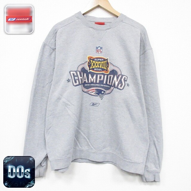 【50%OFF】リー 00s 長袖スウェット NFLニューイングランドペイトリオッツ グレー XL | 古着